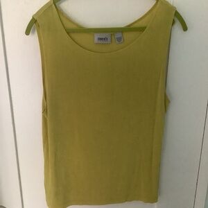 Chico’s Chartreuse Green  Sleeveless Top, Size 2 (12-14)